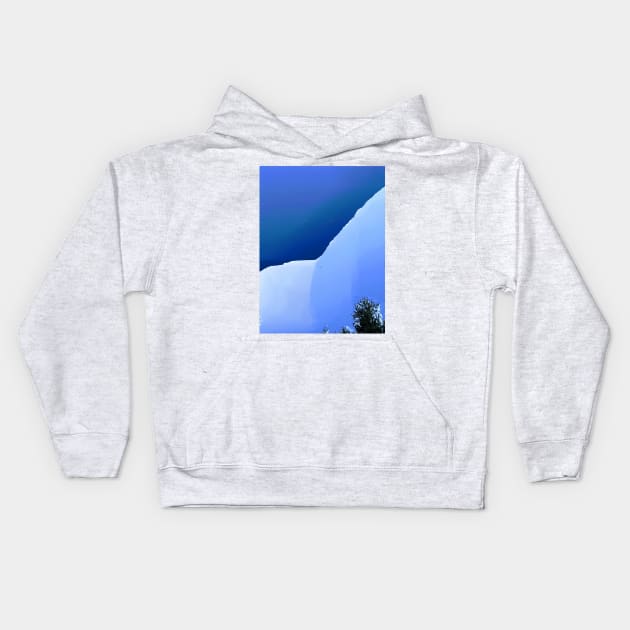 Glitchy Blue Sky Kids Hoodie by aeolia